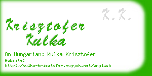 krisztofer kulka business card